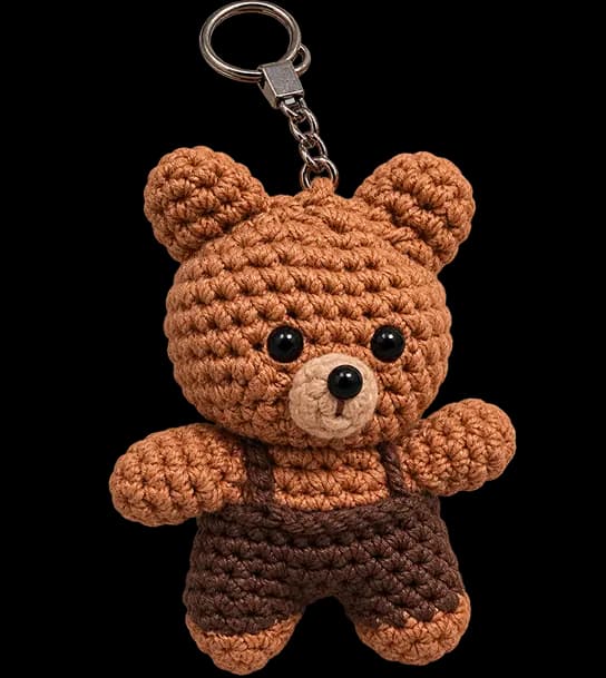Crochet teddy keychain